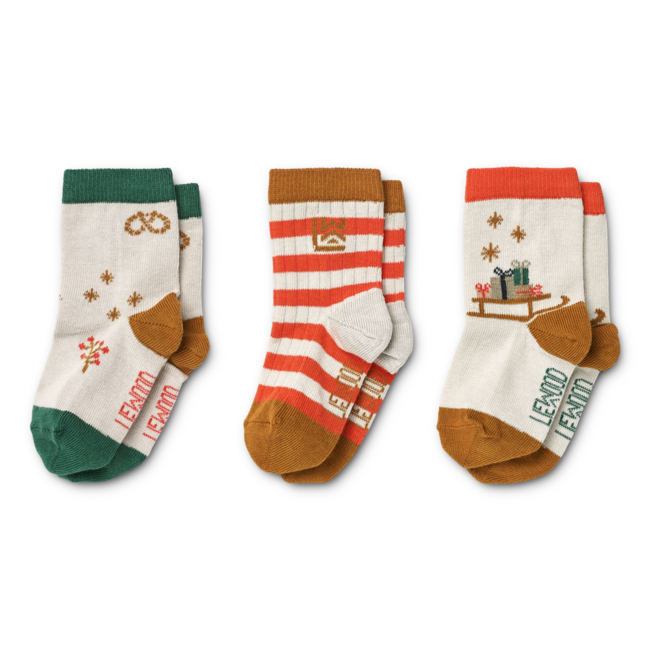 LIEWOOD 3 X PAIRES DE CHAUSSETTES "SILAS" HOLIDAY SANDY MIX