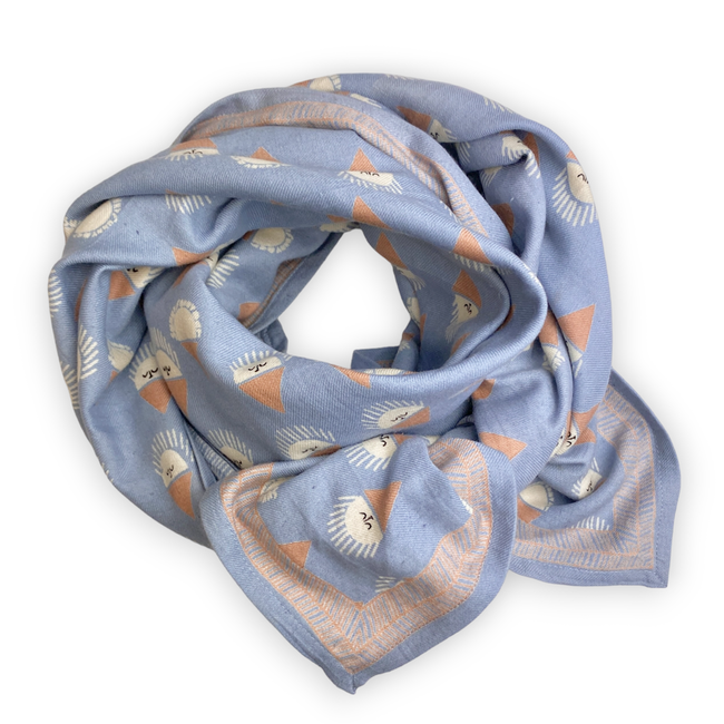 APACHES GRAND FOULARD APACHES LATIKA "SORBET" DENIM