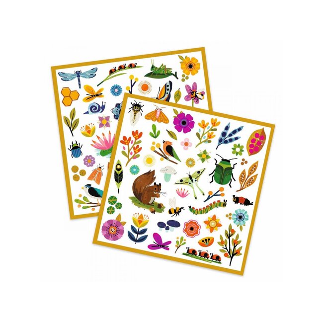 DJECO STICKERS - PLANCHE DE 160 AUTOCOLLANTS JARDIN 4-7ANS