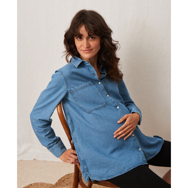 JOLI BUMP CHEMISE GROSSESSE DENIM JUNE