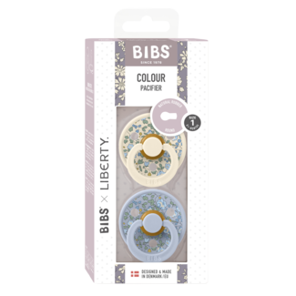 BIBS 2 x TÉTINES BIBS CAOUTCHOUC - LIBERTY ELOISE DUSTY BLUE