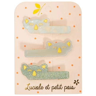 LUCIOLE ET PETIT POIS TRIO DE BARRETTES NACRE / UNI / GLITTER - KOALA