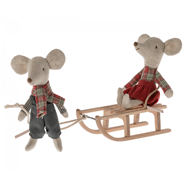 MAILEG LUGE BOIS POUR SOURIS MAILEG 10,5CM