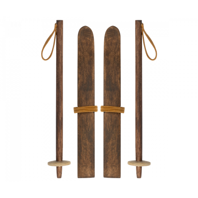 MAILEG PAIRE DE SKIS & BÂTONS VINTAGE POUR SOURIS MAILEG 8.5CM