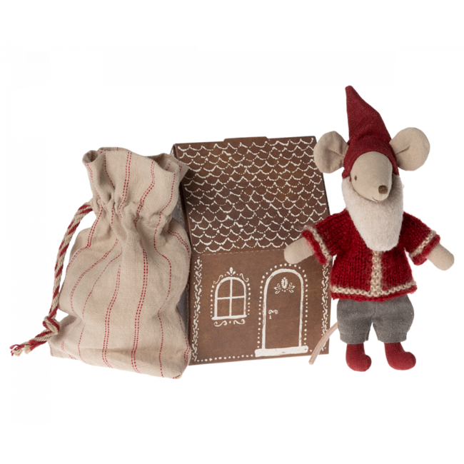 MAILEG PÈRE NOËL SOURIS MAILEG 14CM - DANS SA MAISON PAIN D'ÉPICE