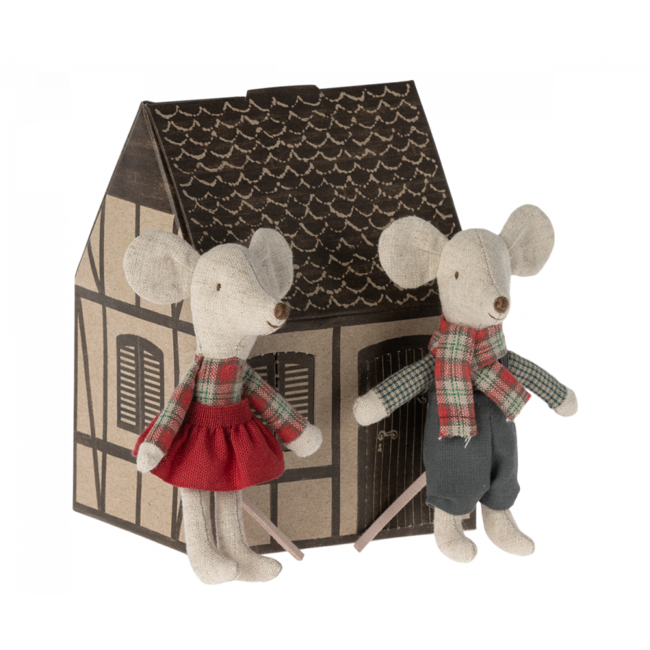 MAILEG JUMEAUX PETIT FRÈRE & SOEUR SOURIS MAILEG 10CM - MAISON