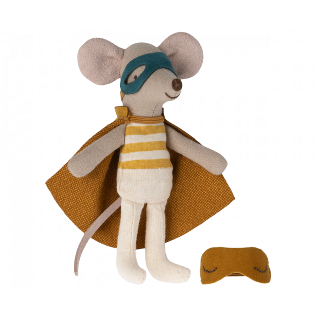 MAILEG PETIT FRÈRE SOURIS MAILEG 10CM - SUPER-HÉROS BOITE D'ALLUMETTES