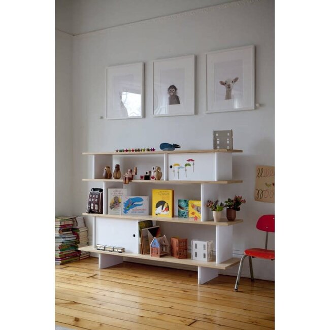 OEUF NYC MINI BIBLIOTHEQUE HORIZONTALE  OEUF NYC - BLANC / BOULEAU