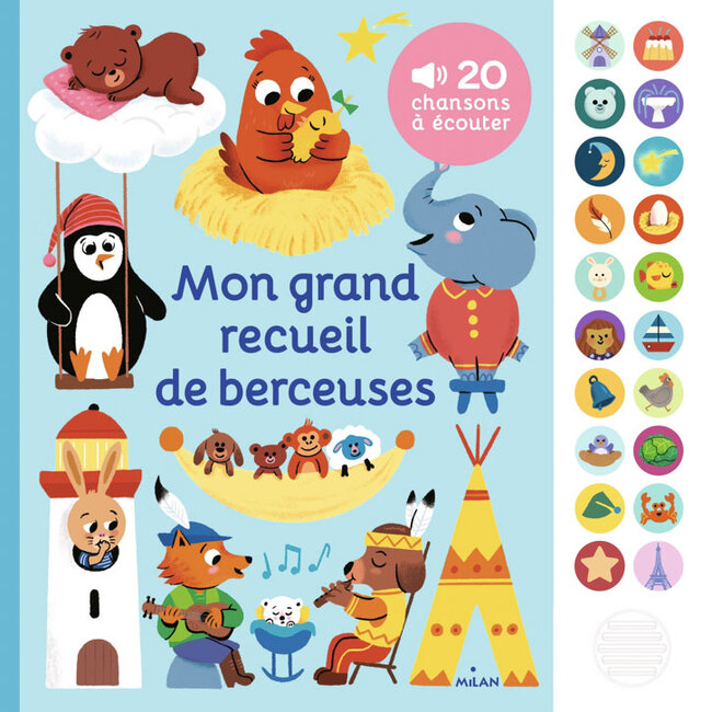 LIVRE SONORE MILAN - MON GRAND RECUEIL DE BERCEUSES +12MOIS - MOM POP