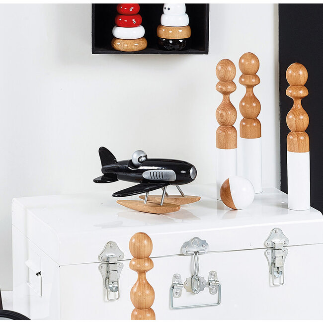 VILAC HYDRAVION NOIR EN BOIS LAQUÉ VILAC FRANCE