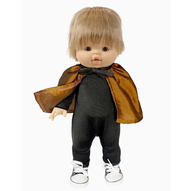MINIKANE TENUE GORDIS - ENSEMBLE SORCIER COMBINAISON NOIR / CAPE ORANGE CUIVRÉ