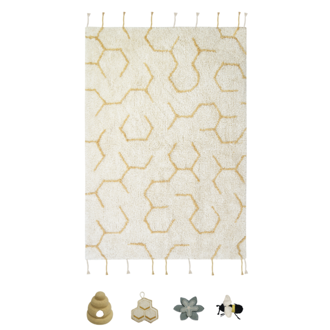 LORENA CANALS TAPIS JEU LAVABLE POLLINATION PLANET-BEE 90X130CM