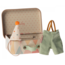 MAILEG TENUE POUR PETIT FRÈRE SOURIS CLOWN 10CM DANS SA MINI VALISE EN MÉTAL