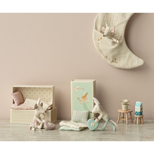 MAILEG PETITE SOEUR SOURIS FÉE DES DENT PARME 10CM DANS SA BOITE