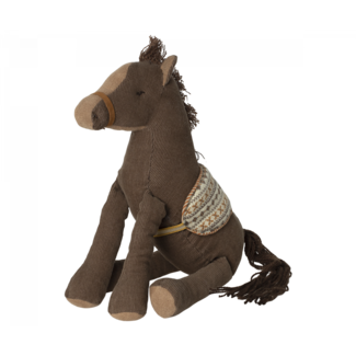 MAILEG PELUCHE CHEVAL PONY VELOURS MARRON 21CM