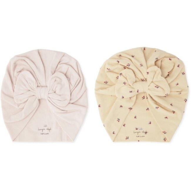 KONGES SLOJD SET DE 2 BONNETS BAMBI - BLOOM / LAVENDAR MIST