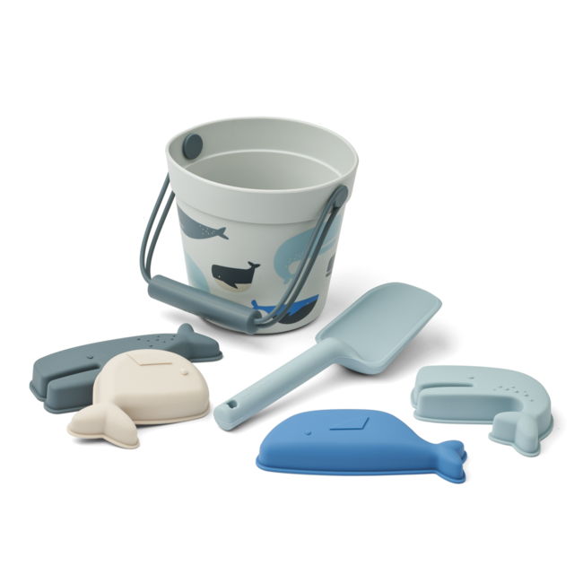 LIEWOOD SET DE PLAGE SILICONE "DANTE" WHALES