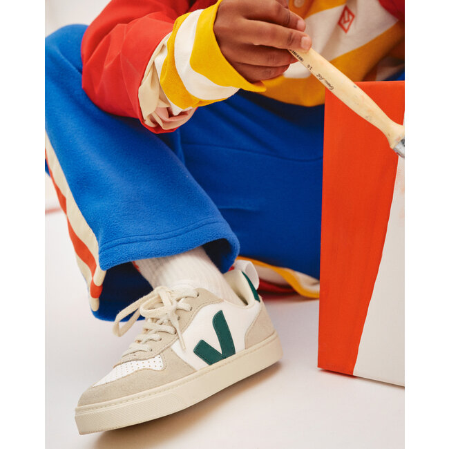 VEJA BASKET VEJA V10 LACET - WHITE BRITTANY ALMOND