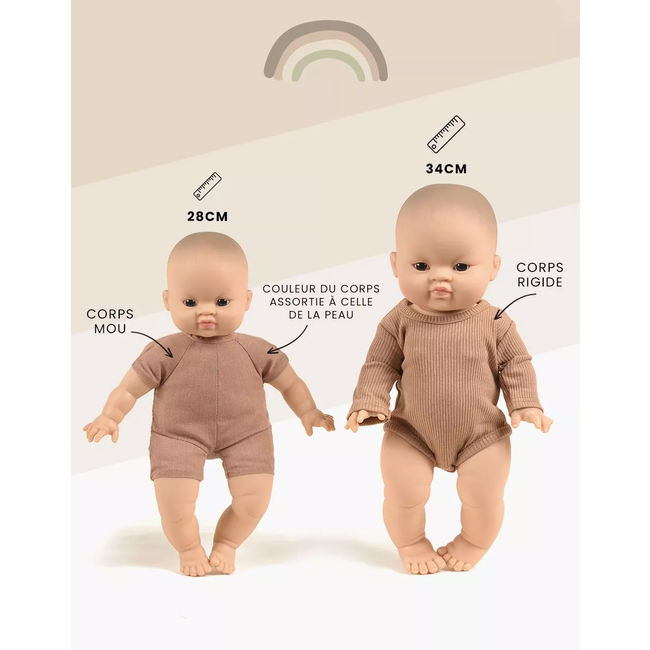 MINIKANE POUPON CORPS SOUPLE 28CM "BABIES" LÉO