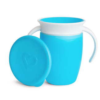 MUNCHKIN TASSE ANTI-GOUTTE MIRACLE 360º AVEC POIGNEES ET COUVERCLE 200ml - BLEU