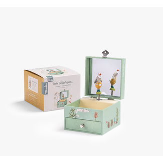 MOULIN ROTY BOITE À MUSIQUE COFFRET - TROIS PETITS LAPINS