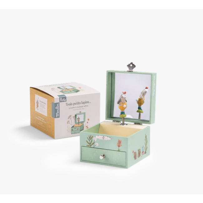 MOULIN ROTY BOITE À MUSIQUE COFFRET - TROIS PETITS LAPINS