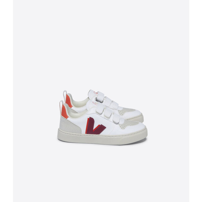 VEJA BASKET VEJA V10 VELCRO - WHITE MARSALA ORANGE FLUO