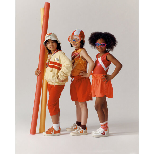 VEJA BASKET VEJA V10 VELCRO - WHITE MARSALA ORANGE FLUO