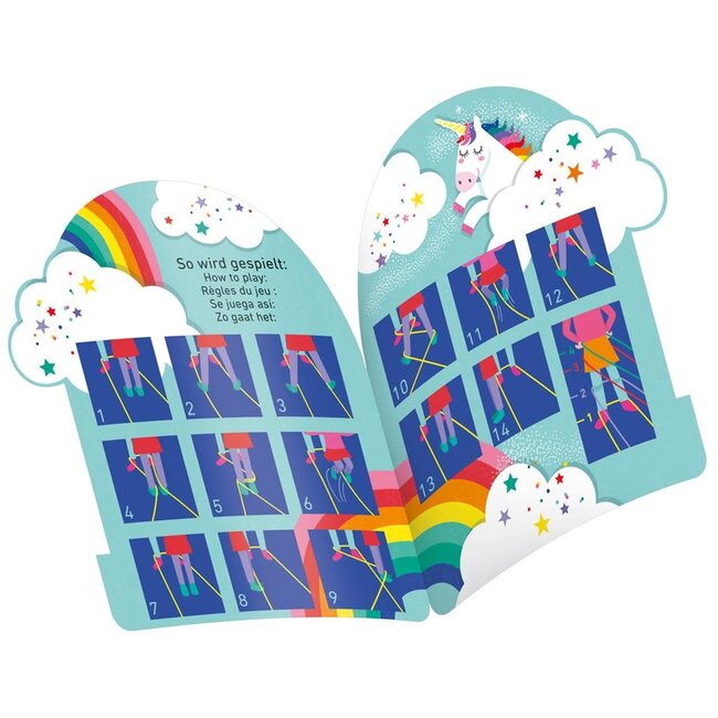 JEU DE L'ELASTIQUE LICORNE ARC-EN-CIEL