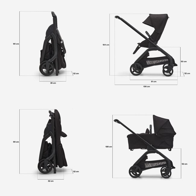 BUGABOO BUGABOO DRAGONFLY - POUSSETTE COMPLÈTE - BLACK/TAUPE