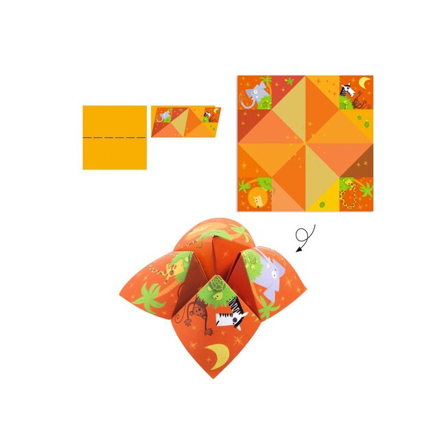 DJECO PAPIER CREATIF - ORIGAMI NIVEAU 2 - COCOTTES A GAGES ANIMAUX 6-10ANS