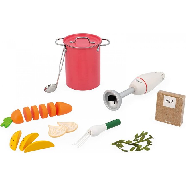 JANOD ATELIER SOUPE AVEC MIXER EN BOIS 43PCS