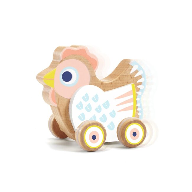 DJECO JOUET À POUSSER MUSICAL - POULE BABYSING FRERE JACQUES