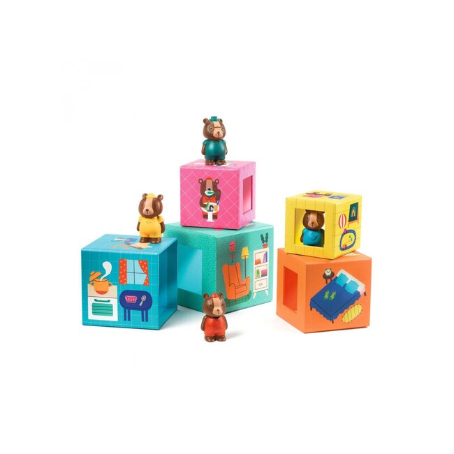 DJECO CUBES À EMPILER - MAISON DES OURS TOPANIHOUSE +18MOIS