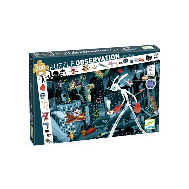 DJECO PUZZLE D'OBSERVATION 200PCS - NIGHT CITY