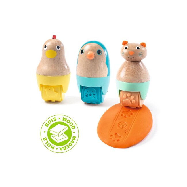 DJECO PÂTE À MODELER DES PETITS - TAMPONS À ROULER MAPATAROULE +18MOIS