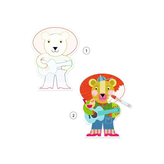 DJECO COLORIAGE DES PETITS - STYLO MAGIQUE À L'EAU ANIMALO-LEN +18MOIS