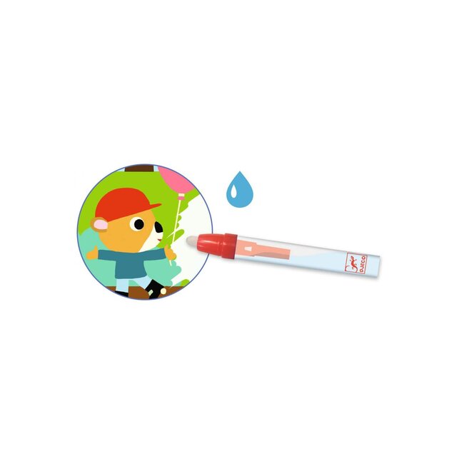 DJECO COLORIAGE DES PETITS - STYLO MAGIQUE À L'EAU AU SQUARE +18MOIS