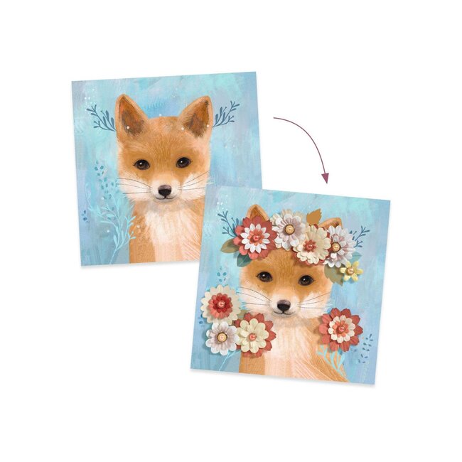 DJECO PAPIER CRÉATIF - TABLEAU 3D COURONNES DE FLEURS 5-8ANS