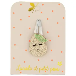 LUCIOLE ET PETIT POIS 1 X BARRETTE 5CM - POIRE GLITTER