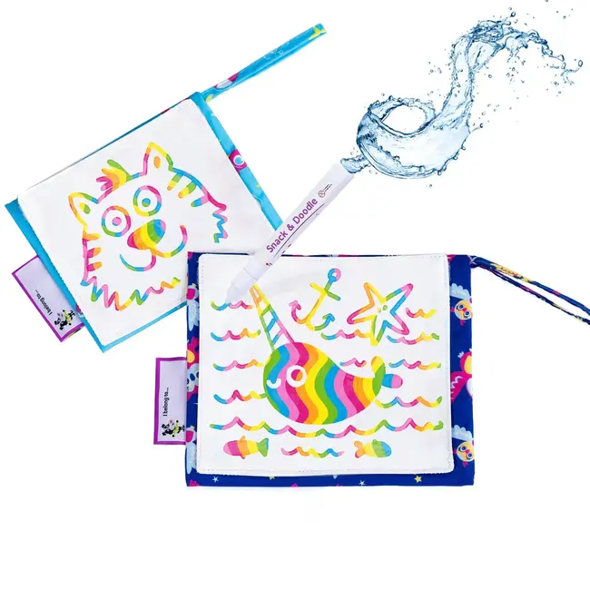 SNACK 1 DOODLE TIDY TOT - SEASIDE / OWLS