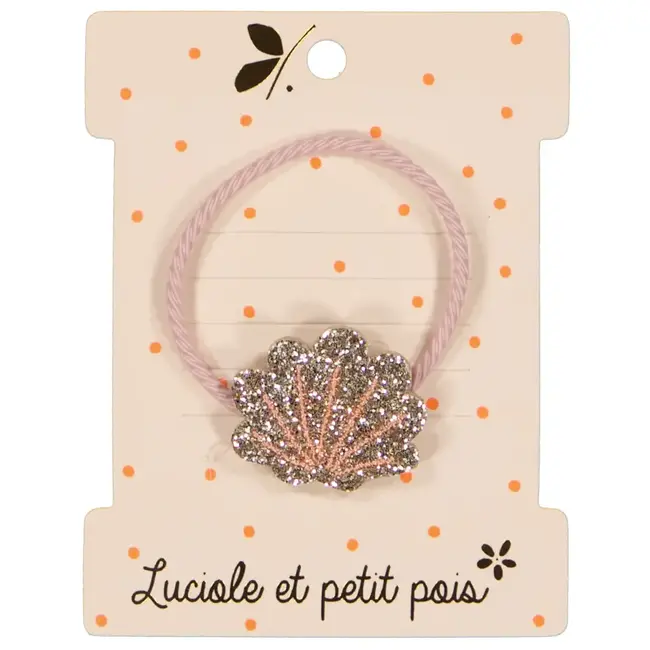 LUCIOLE ET PETIT POIS ÉLASTIQUE GLITTER "COQUILLAGE" DORÉ