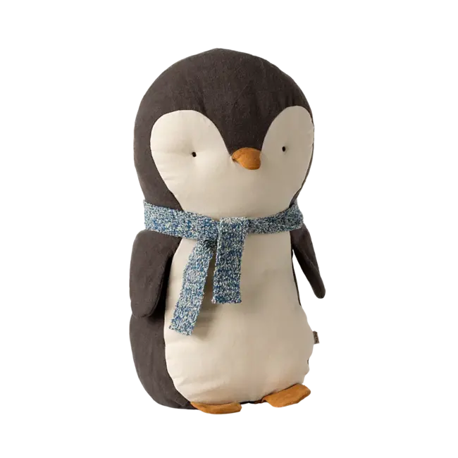 MAILEG PELUCHE PINGOUIN MEDIUM 31,5CM ÉCHARPE BLEUE