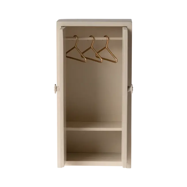 MAILEG ARMOIRE DOUBLE PORTES SOURIS - BLANC CRÈME