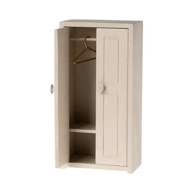 MAILEG ARMOIRE DOUBLE PORTES SOURIS - BLANC CRÈME