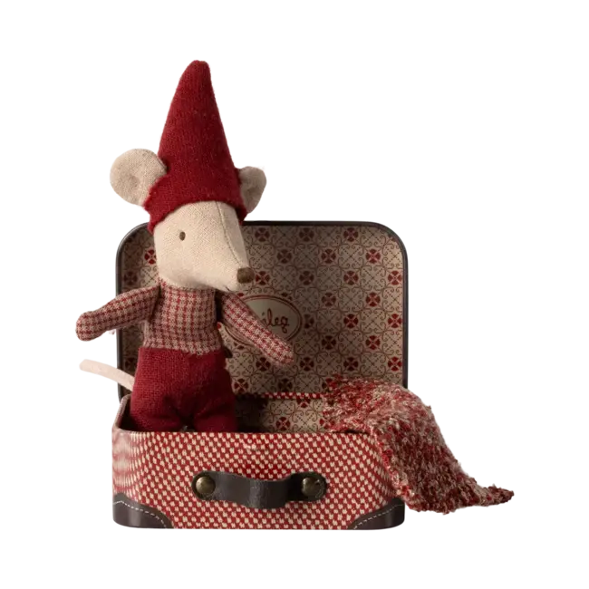 MAILEG BÉBÉ SOURIS DE NOËL MAILEG & SA VALISE EN MÉTAL