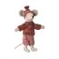 MAILEG GRANDE SOEUR SOURIS MAILEG 13CM - SKIEUR AVEC BONNET ROSE