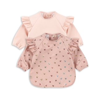 KONGES SLOJD SET 2 X BAVOIRS À MANCHES & FROUFROUS - FAIRY CHERRY / CAMEO ROSE
