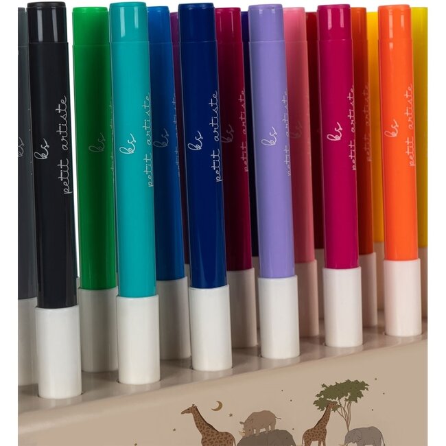 KONGES SLOJD BLOC RANGE-CRAYON & 24 FEUTRES - SAFARI