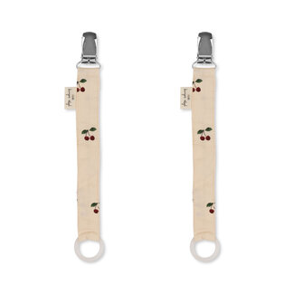 KONGES SLOJD SET DE 2 ATTACHES TÉTINE - CERISES CHERRY KONGES SLOJD SET DE 2 ATTACHES TÉTINE - CERISES CHERRY